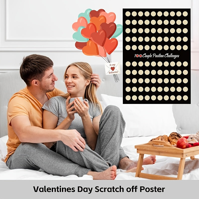 100 Sex Positions Scratch-Off Poster for Couples