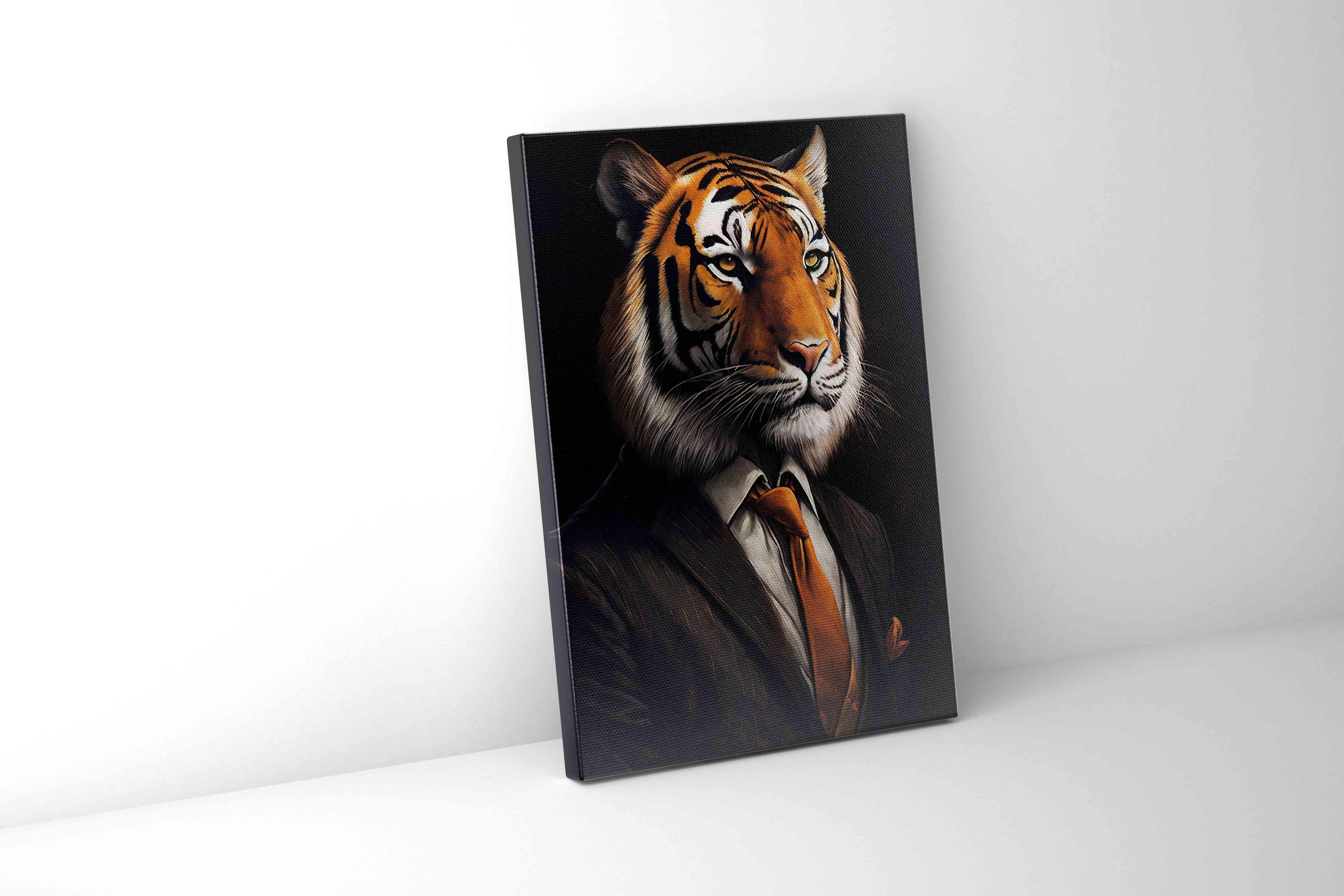 36" x 48" Tiger in Suit Canvas Print