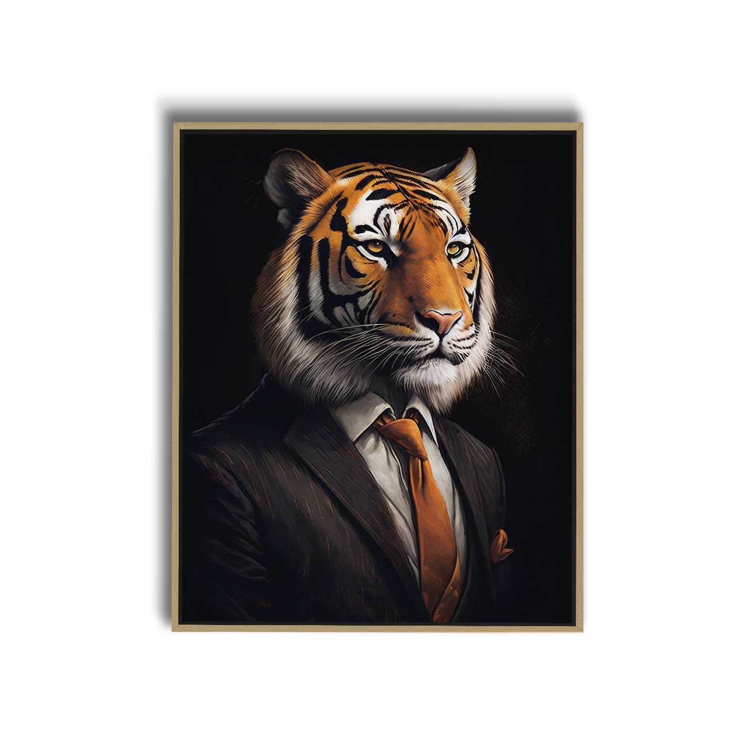 36" x 48" Tiger in Suit Canvas Print