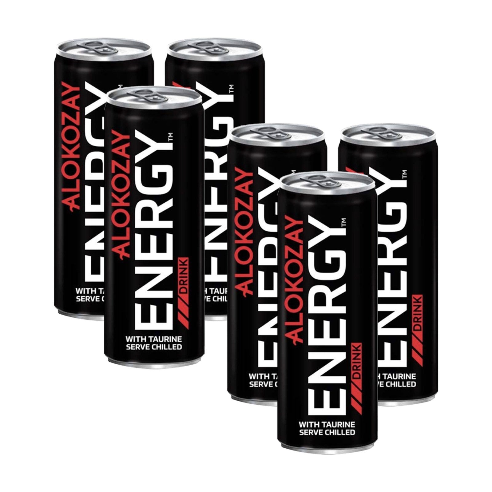Alokozay Energy Drink High Quality Refreshing Beverage Cans 6 Pack Case