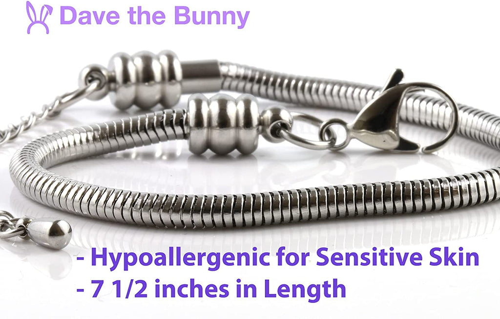 Band Text with a Music Note on a Heart Snake Chain Charm Bracelet