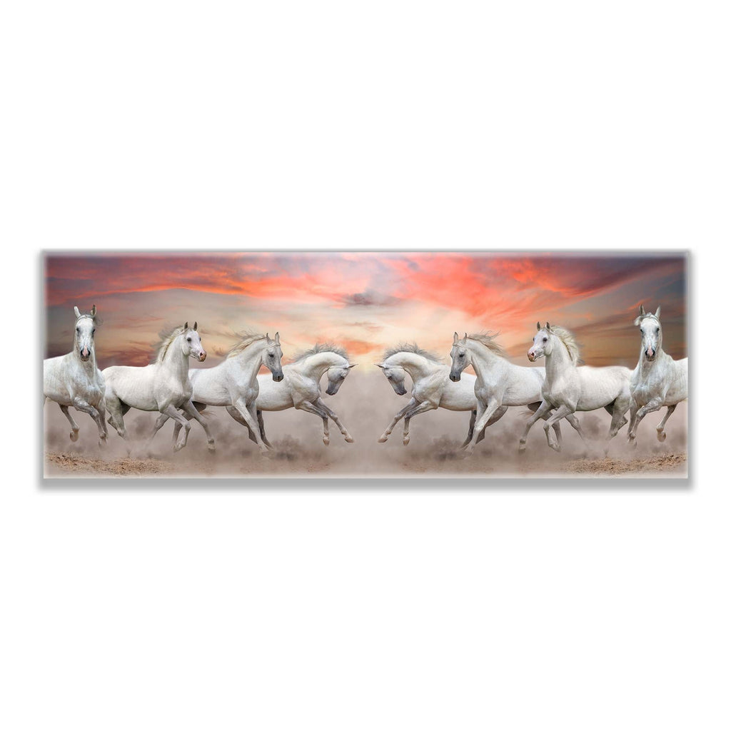 Arabian Horses and Fire Sky- Large Canvas Wall art- Wildlife Canvas Print