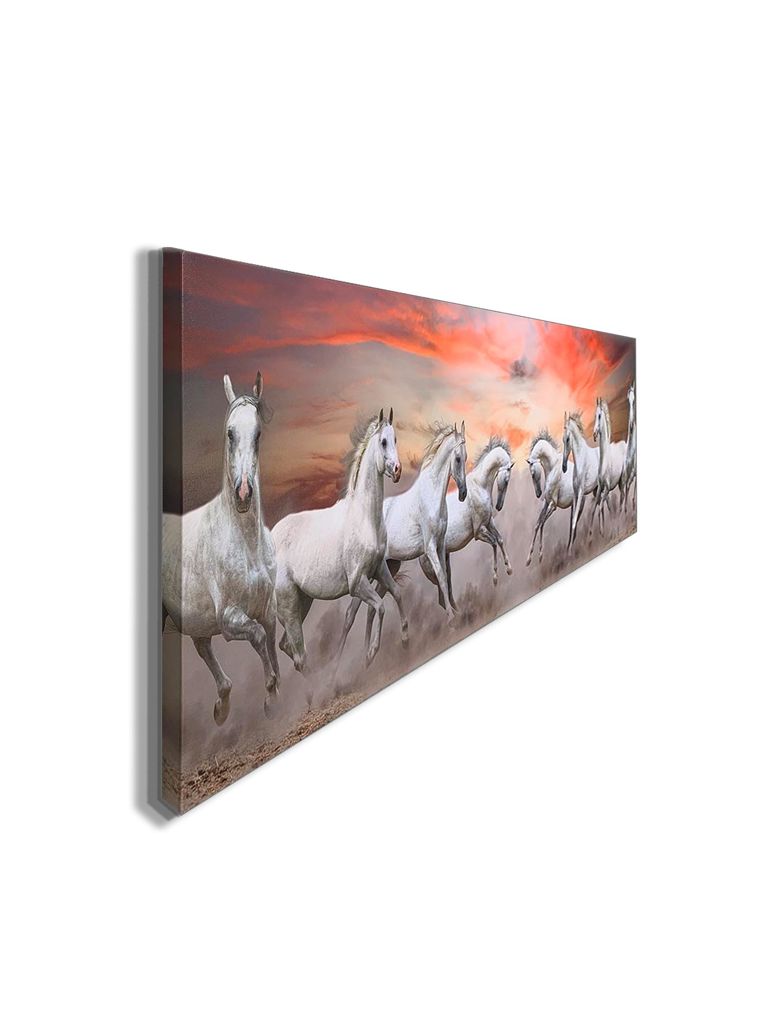 Arabian Horses and Fire Sky- Large Canvas Wall art- Wildlife Canvas Print