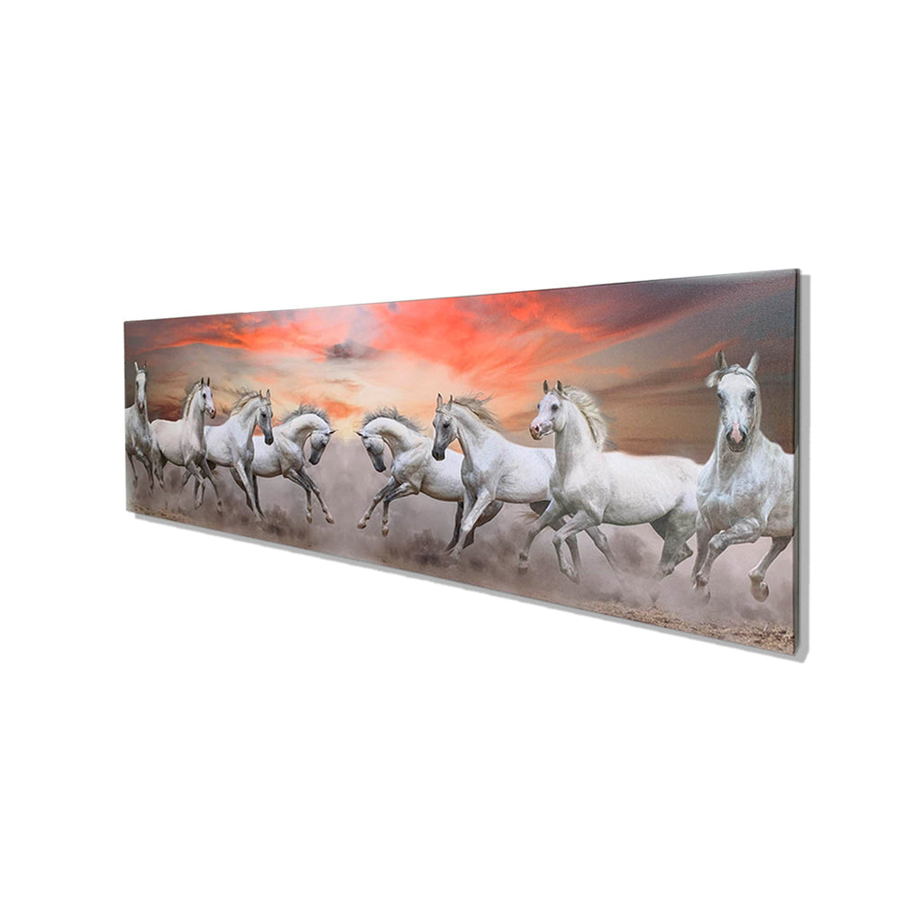 Arabian Horses and Fire Sky- Large Canvas Wall art- Wildlife Canvas Print