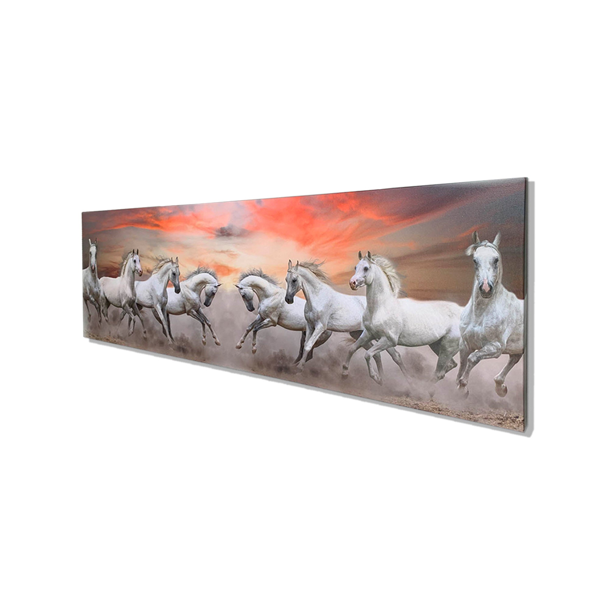 Arabian Horses and Fire Sky- Large Canvas Wall art- Wildlife Canvas Print