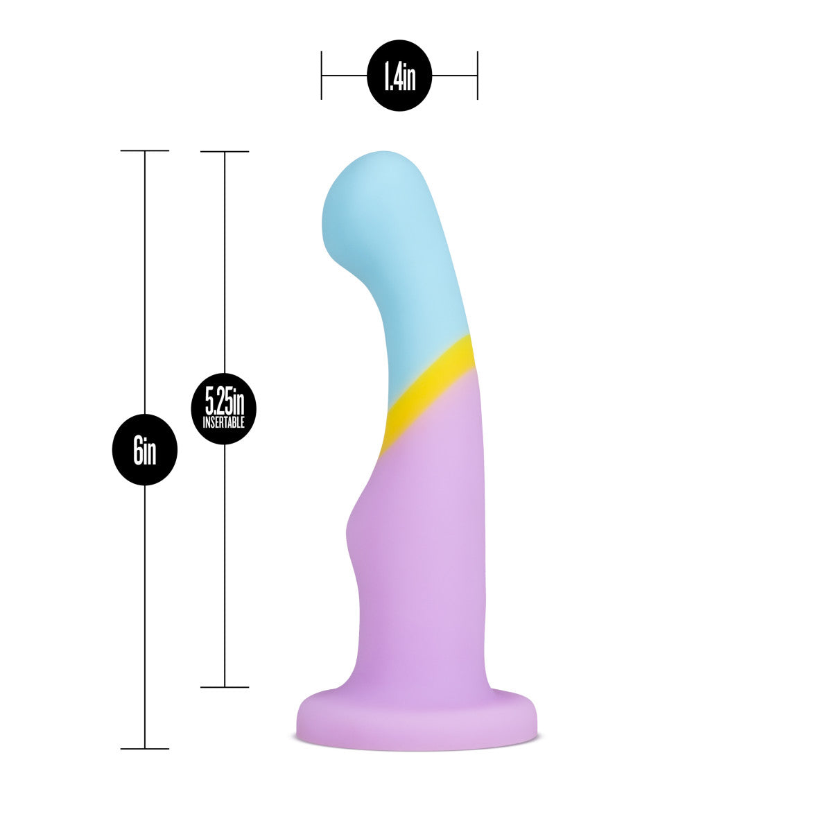 Blush Avant D14 Artisan 6-Inch Curved P-Spot & G-Spot Dildo with Suction Cup Base