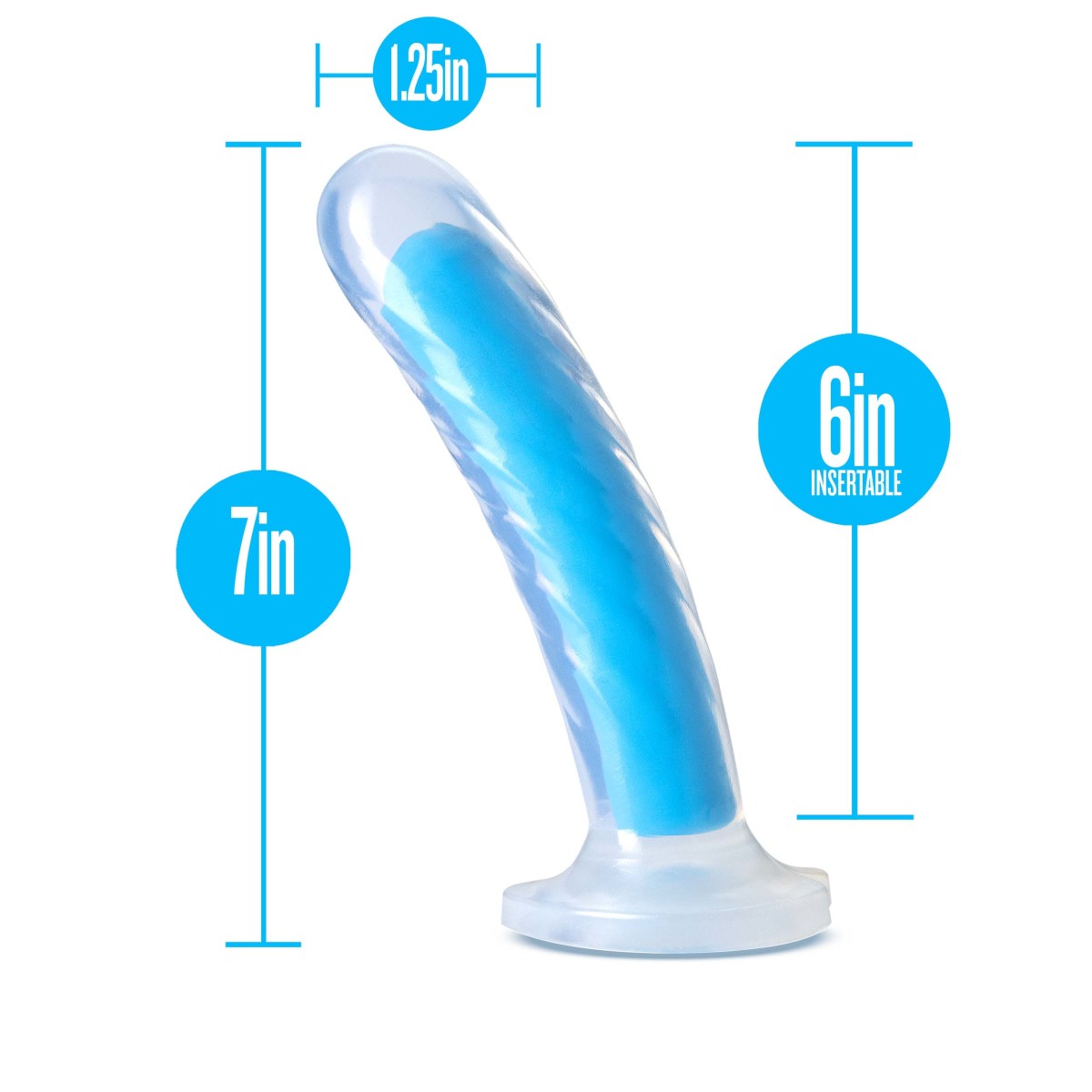 Blush Neo Elite Glow In The Dark 7-Inch Blue Dildo
