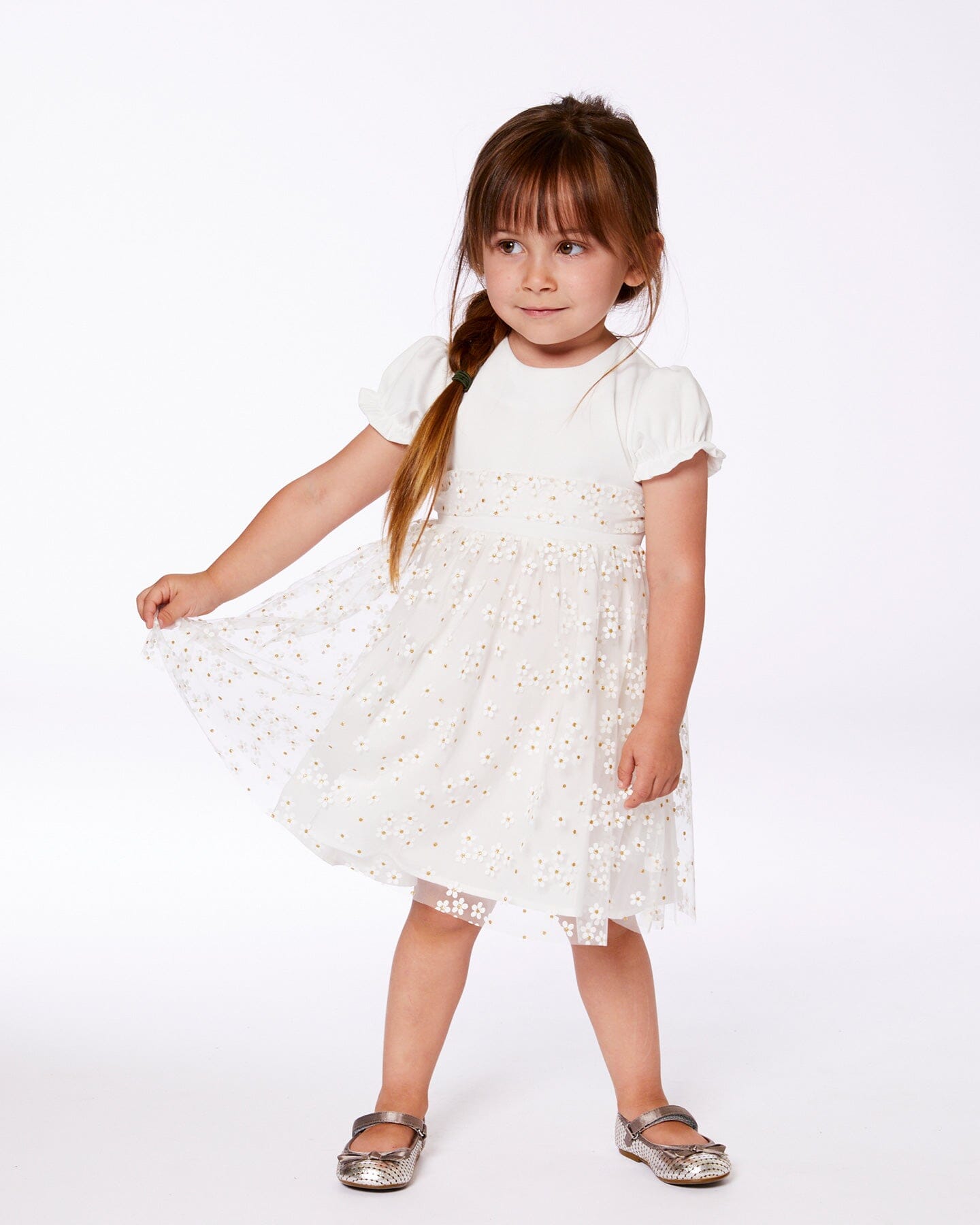 Baby Puff Sleeve Dress White