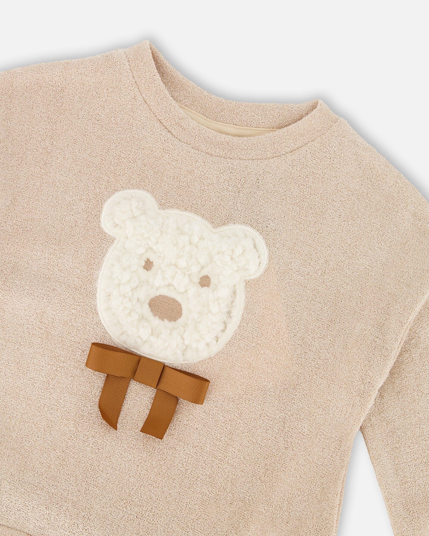 Bi-Material Dress Caramel Brown With Layered Skirt