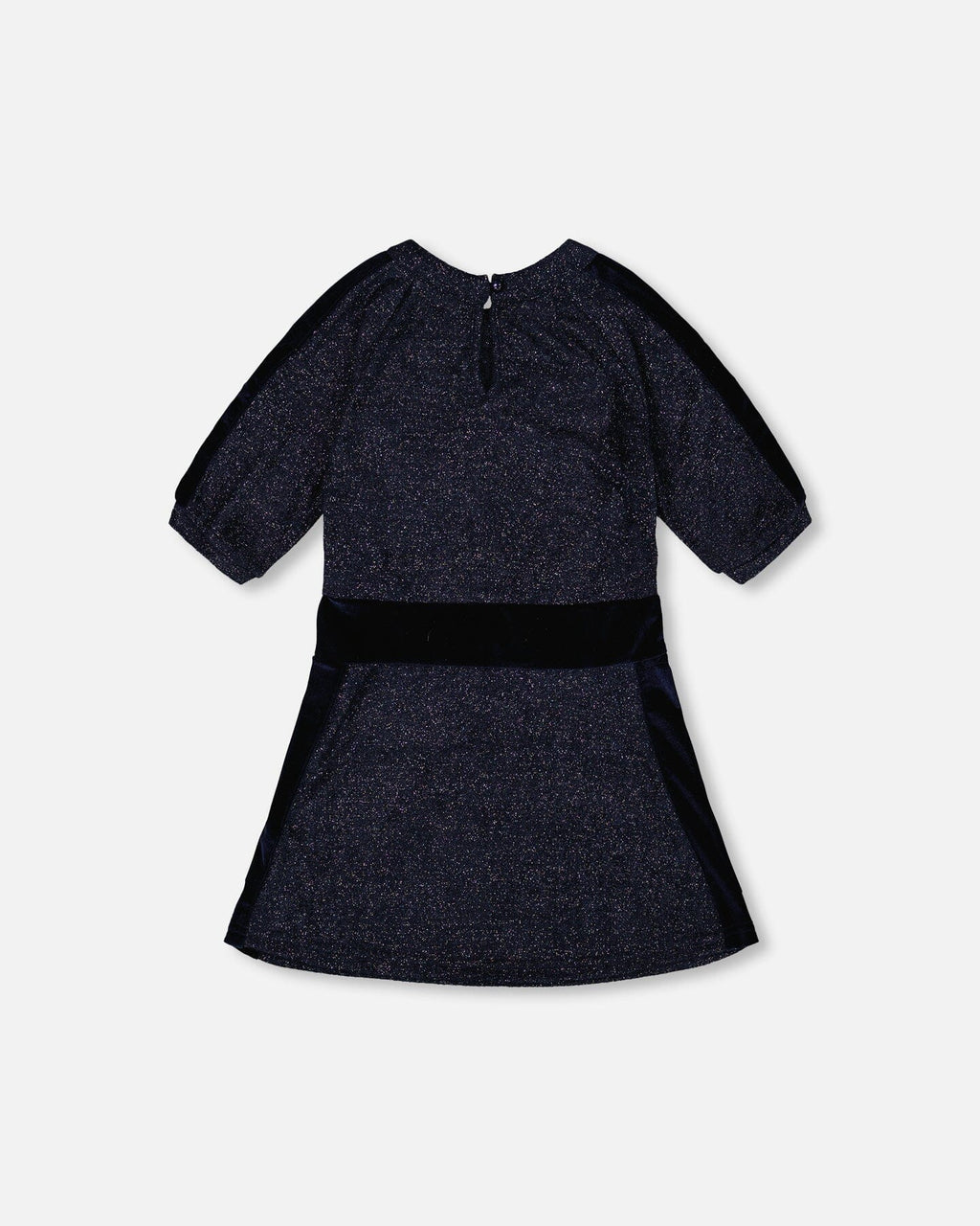 3/4 Sleeve Lurex Dress Navy Blue