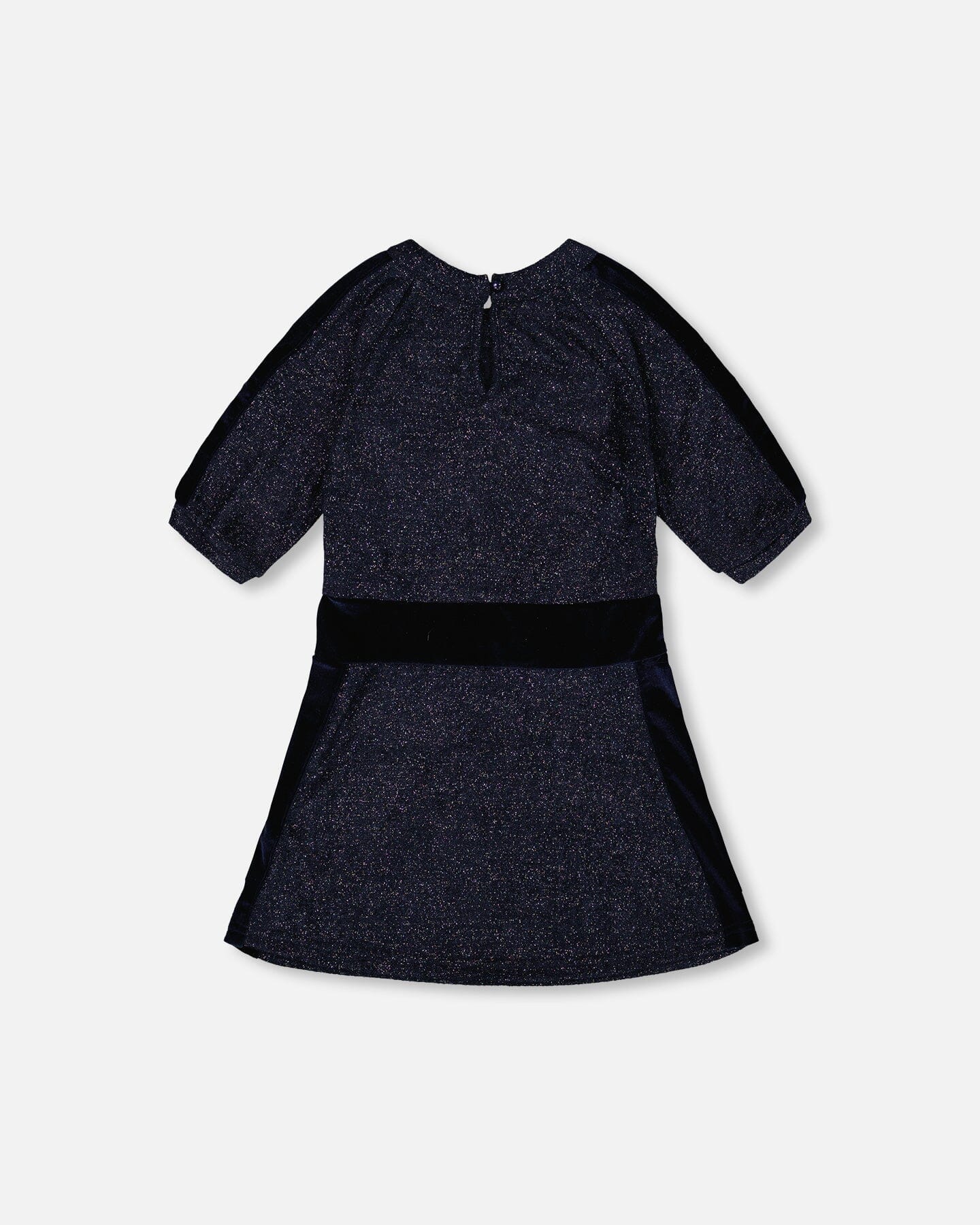 3/4 Sleeve Lurex Dress Navy Blue