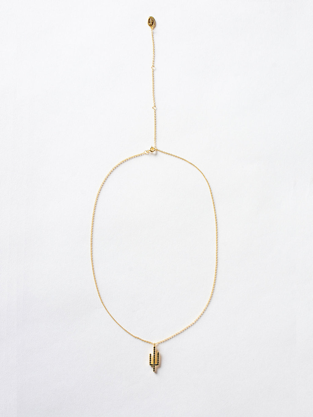 Black Zircon Cactus Necklace