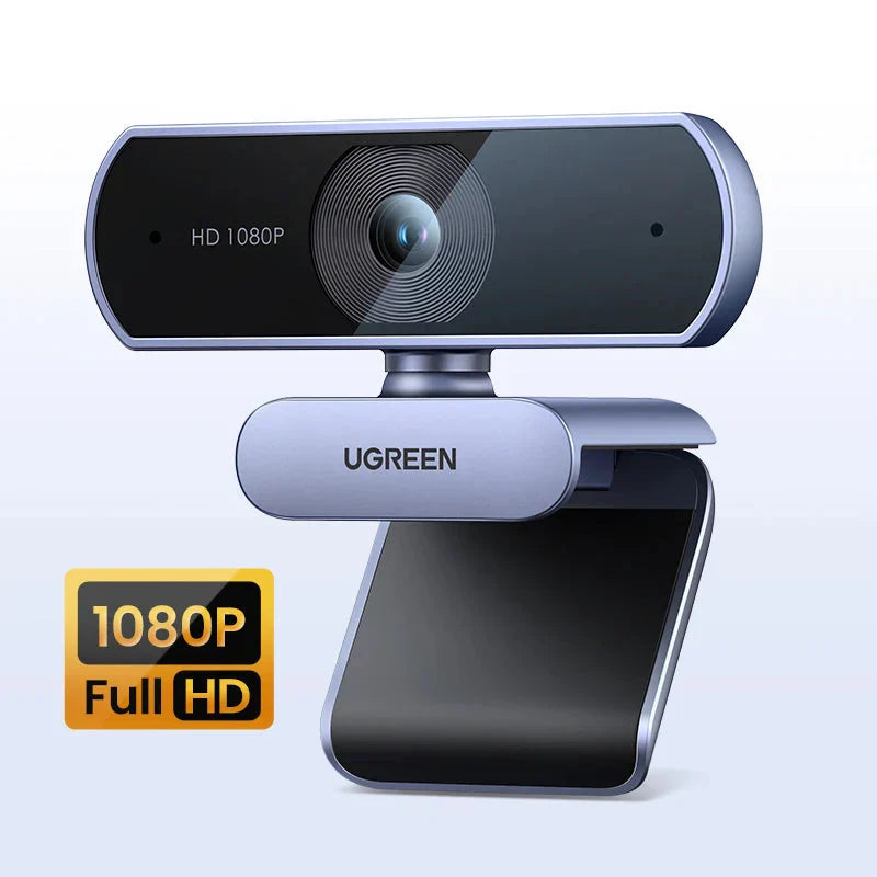 1080P HD Webcam Dual Mics Auto Light Correction Black