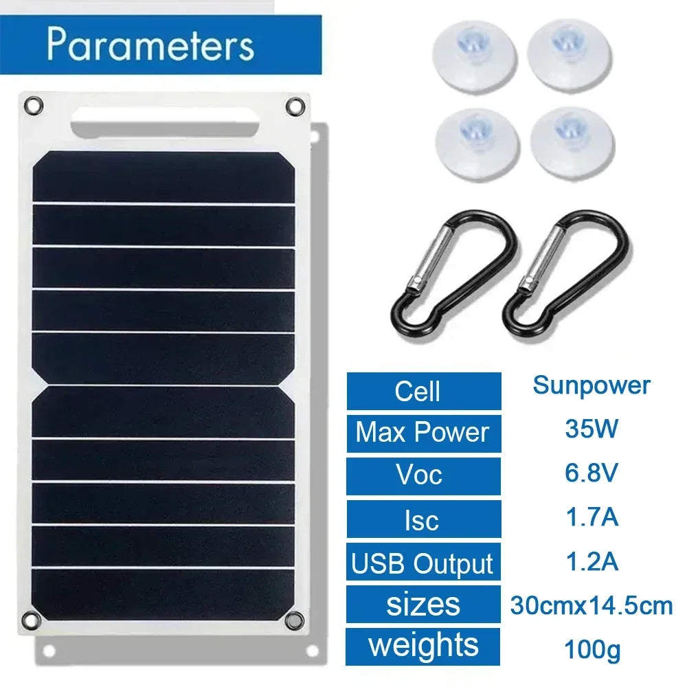 35W SunPower Portable Solar Panel – 5V USB Solar Charger