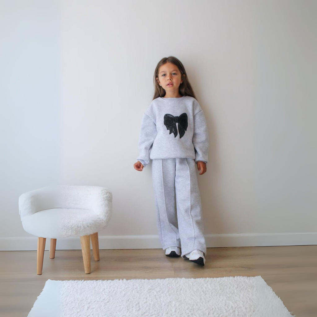 Black Bow Girls Casual Set